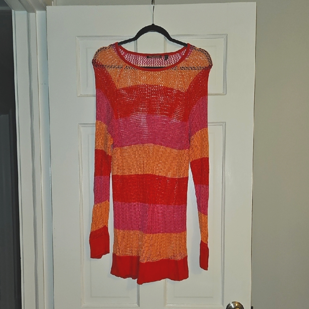 525 America Striped Tunic Sweater Coverup Size XL Medium
